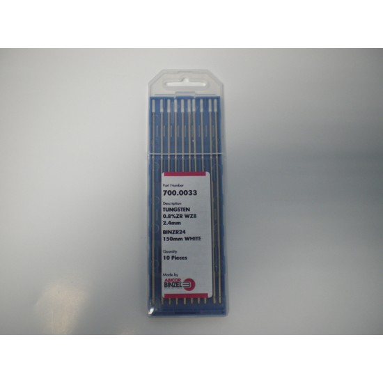 Binzel Tungsten Electrode 2.4mm Zirconiated (Pack 10)
