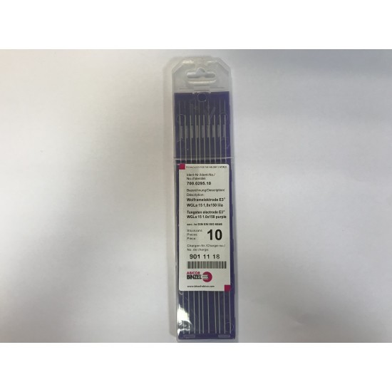 Binzel Tungsten Electrode 1.0mm E3 Purple (pack 10)